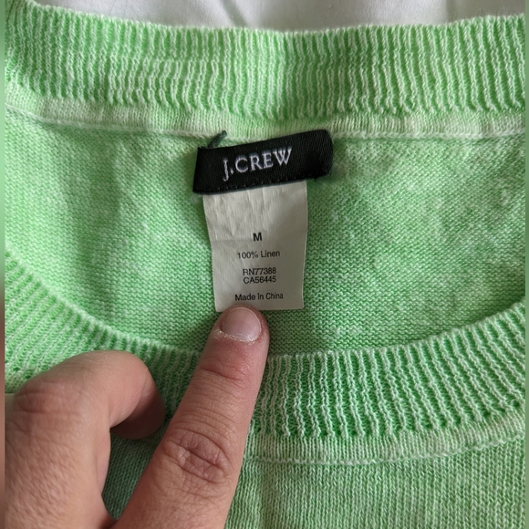 J. Crew Women's crew neck sweater neon green - Picture 2 of 4